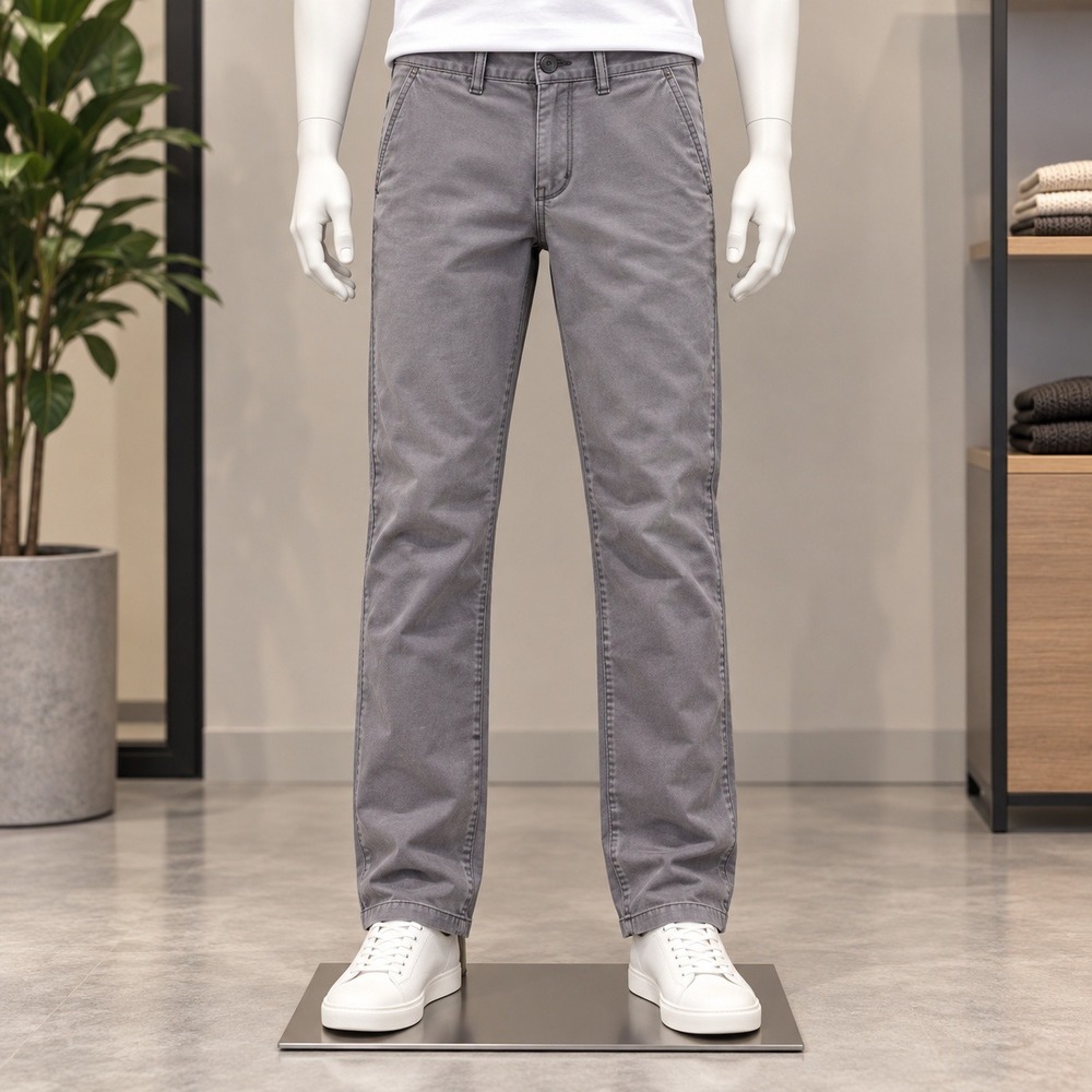 Levi Strauss Chinos Mens 34x30 Gray Straight Leg Flat Front Twill Pants